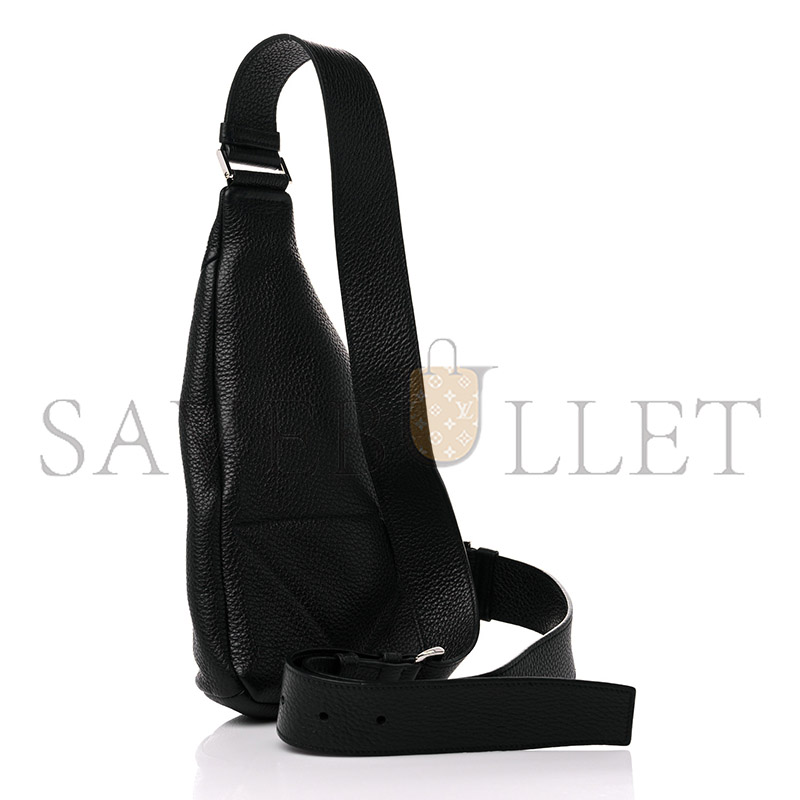 Pra*a vitello daino logo embossed cross sling backpack black 2vz092 (43*27*10cm)